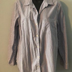 Old Navy Blue and White striped tunic shirt